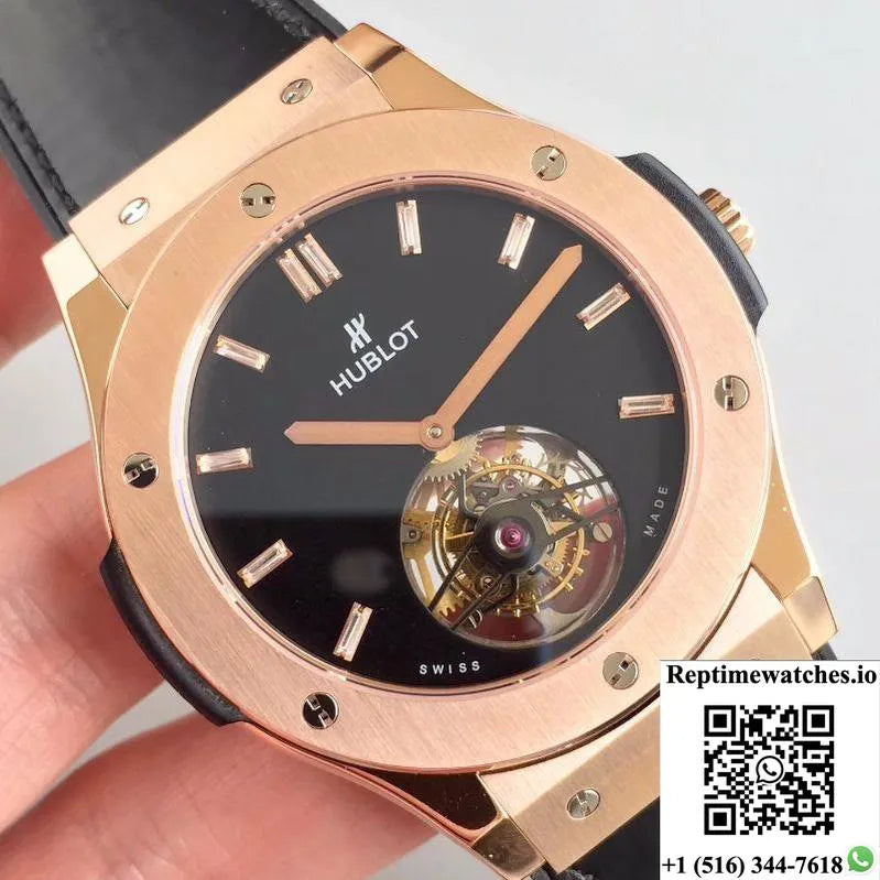 Hublot Classic Fusion Tourbillon 505.Ox.1180.Lr Black Dial-Rep Time Watches