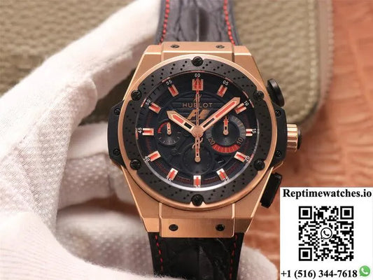 Hublot King Power Ferrari F1 V6 Factory Black Dial Rose Gold-Rep Time Watches