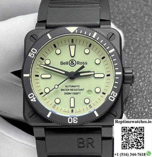 Bell & Ross Instruments Br03A-Cps-Ce Srb Stainless Steel Buckle Green Dial-Rep Time Watches