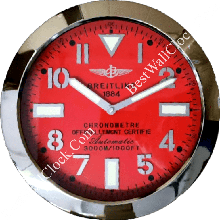 BREITLING RED EDITION 35 CM METAL WALL CLOCK