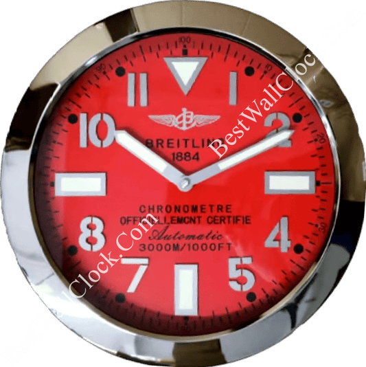 BREITLING RED EDITION 35 CM METAL WALL CLOCK