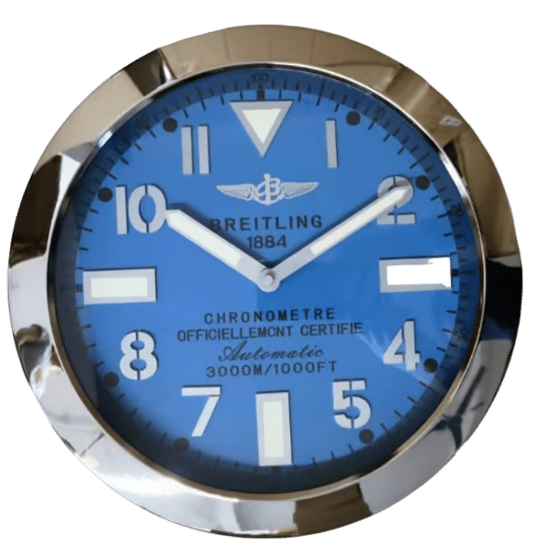BREITLING – BLUE EDITION 35 CM METAL WALL CLOCK