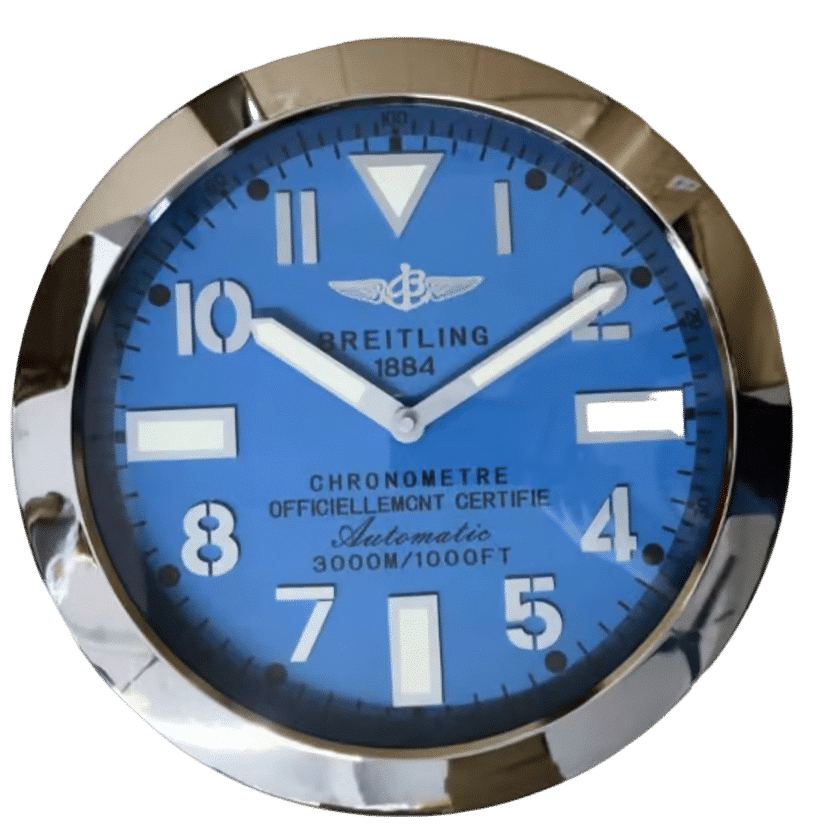 BREITLING – BLUE EDITION 35 CM METAL WALL CLOCK