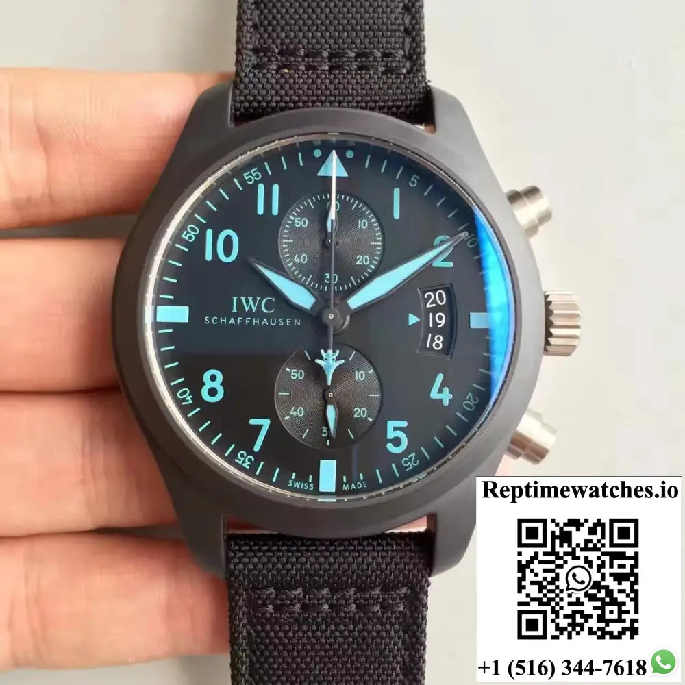 IWC Pilot Chronograph Top Gun IW388003 ZF Factory Black Dial - Watches