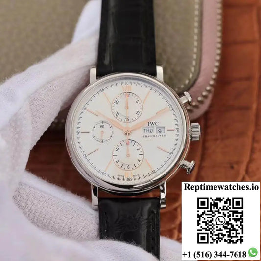 IWC Portofino Chronograph Multi-Function IW391022 ZF Factory White Dial With Rose Gold Markers Product Photo 1