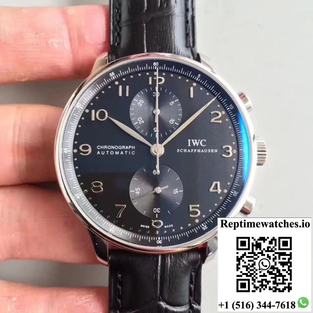 IWC Portugieser Chronograph IW371447 ZF Factory Black Dial - Watches