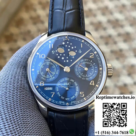 IWC Portuguese Perpetual Calendar IW503401 APS Factory Blue Dial - Watches