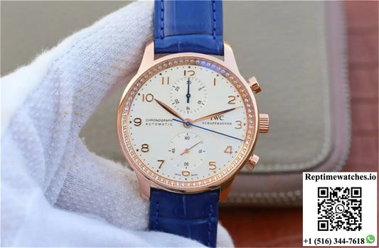 IWC Portuguese ZF Factory Blue Cowhide Strap - Watches