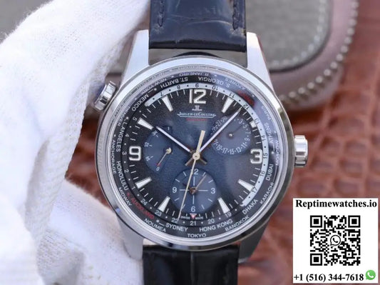 Jaeger-LeCoultre Polaris Geographic 904847J 42MM TWA Factory Black Blue Textured Dial - Watches