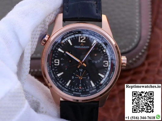 Jaeger-LeCoultre Polaris Geographic Rose Gold 904847J 42MM TWA Factory Black Dial - Watches