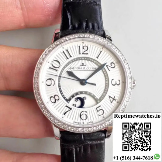 Jaeger-LeCoultre Rendez-Vous 3612420 Black Leather Strap White Dial - Watches