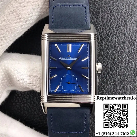 Jaeger-LeCoultre Jaeger LeCoultre Reverso Tribute Double-sided Double Time Zone Flip MG Factory Blue Dial AF Factory