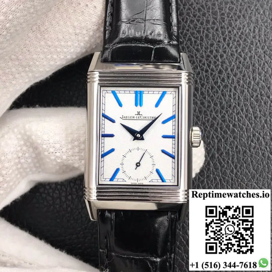 Jaeger-LeCoultre Jaeger LeCoultre Reverso Tribute Double-sided Double Time Zone Flip MG Factory White Dial AF Factory