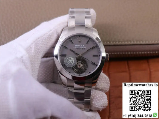 JB Factory Replica Rolex Milgauss Base 116400 Label Noir Design LNT01HS-001 Silver case watch AI Factory