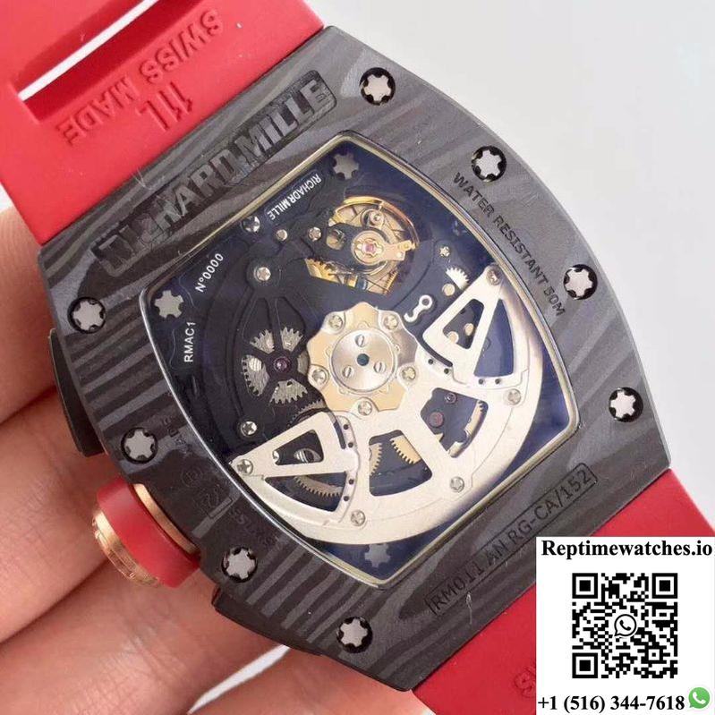 Kv Factory Richard Mille Rm011 Lotus F1 Team Romain Grosjean Forged Carbon Black Skeleton Dial-Rep Time Watches