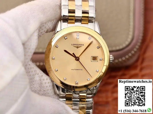 Longines Flagship L4.874.3.37.7 YC Factory Gold Dial - Watches