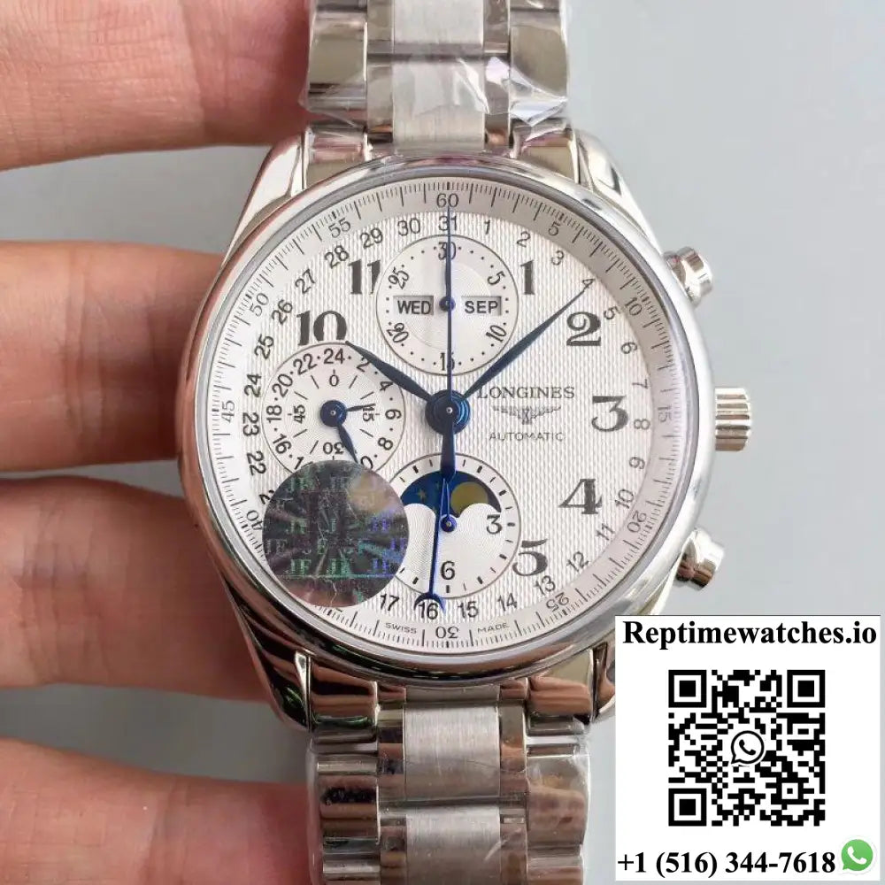 Longines Master Collection Moonphase Chronograph L2.673.4.78.6 JF Factory White Dial - Watches