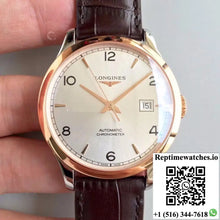 Longines Record L2.820.4.76.2 18K Rose Gold Silver Dial - Watches