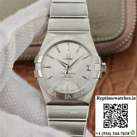 Omega Constellation 123.10.38.21.02.001 VS Factory Silvery White Dial - Watches