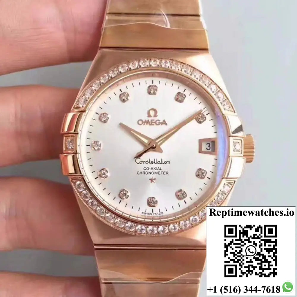 Omega Constellation 123.25.38.21.52.001 38MM 3S Factory Rhodium Dial - Watches