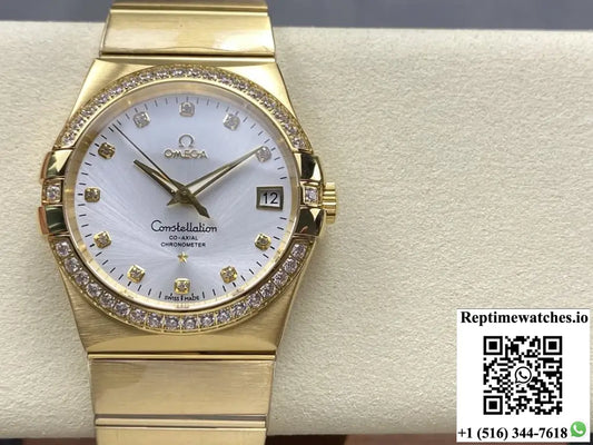 Omega Constellation 123.55.38.21.52.002 OM Factory Gold Case