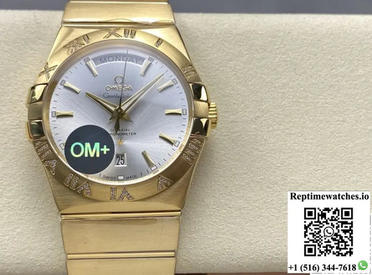 Omega Constellation 123.55.38.22.02.002 OM Factory Week Display
