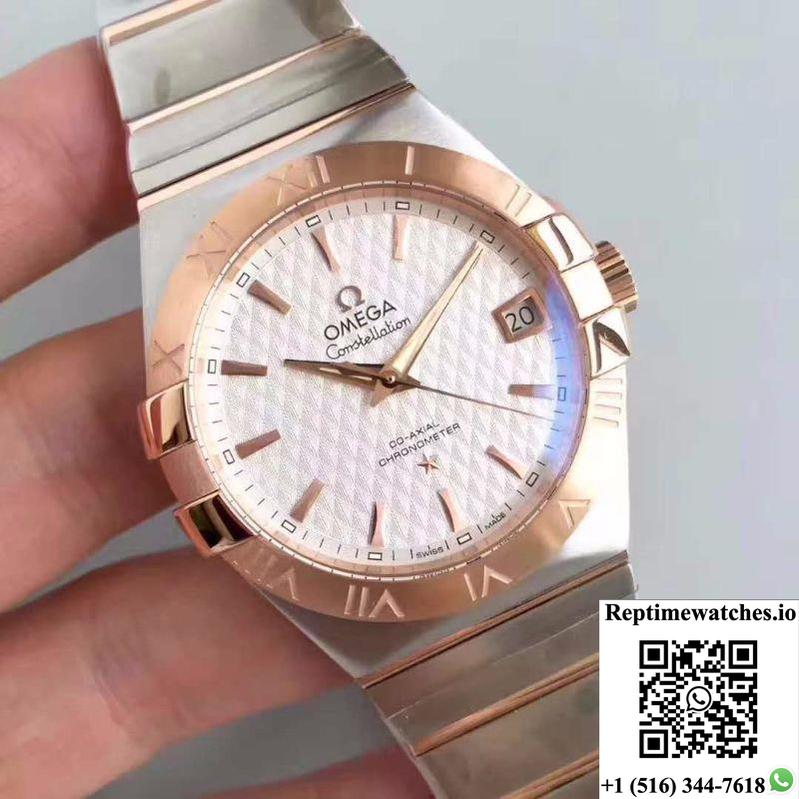 Omega Constellation 123.20.38.21.02.008 38Mm 3S Factory White Textured Dial-Rep Time Watches