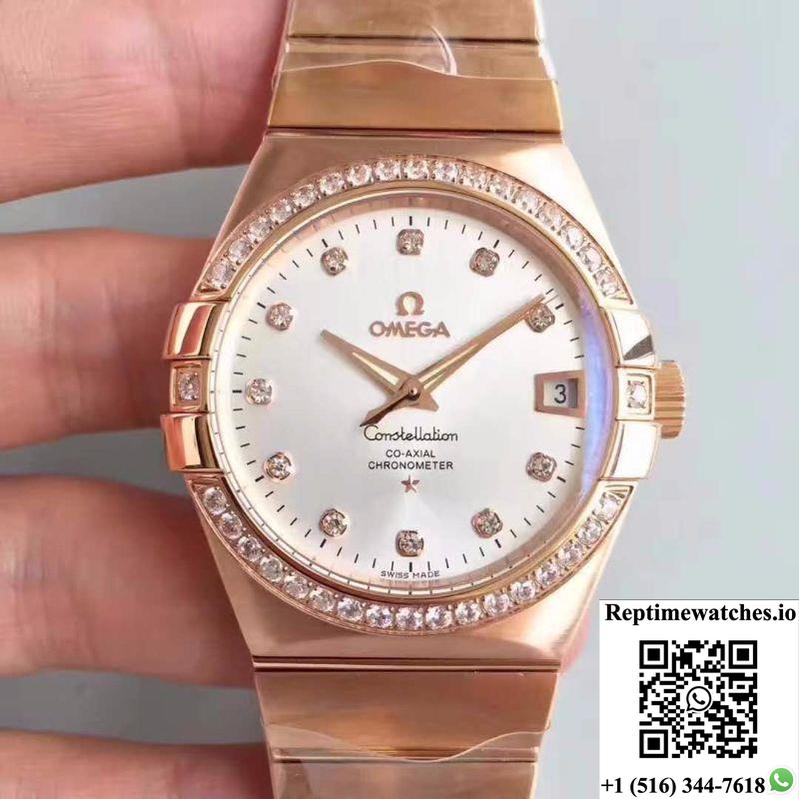 Omega Constellation 123.25.38.21.52.001 38Mm 3S Factory Rhodium Dial-Rep Time Watches