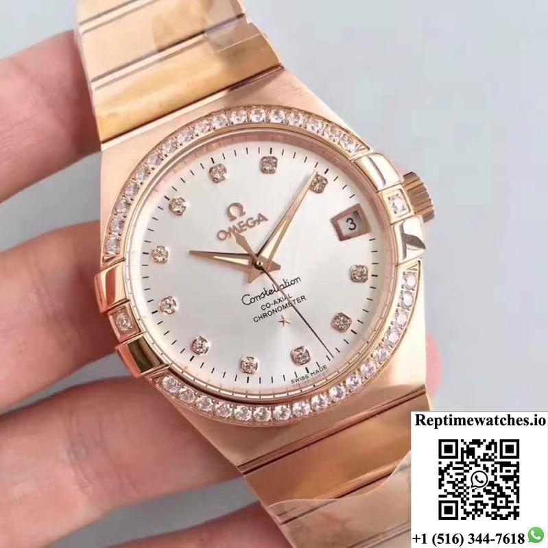 Omega Constellation 123.25.38.21.52.001 38Mm 3S Factory Rhodium Dial-Rep Time Watches