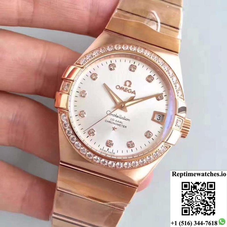 Omega Constellation 123.25.38.21.52.001 38Mm 3S Factory Rhodium Dial-Rep Time Watches