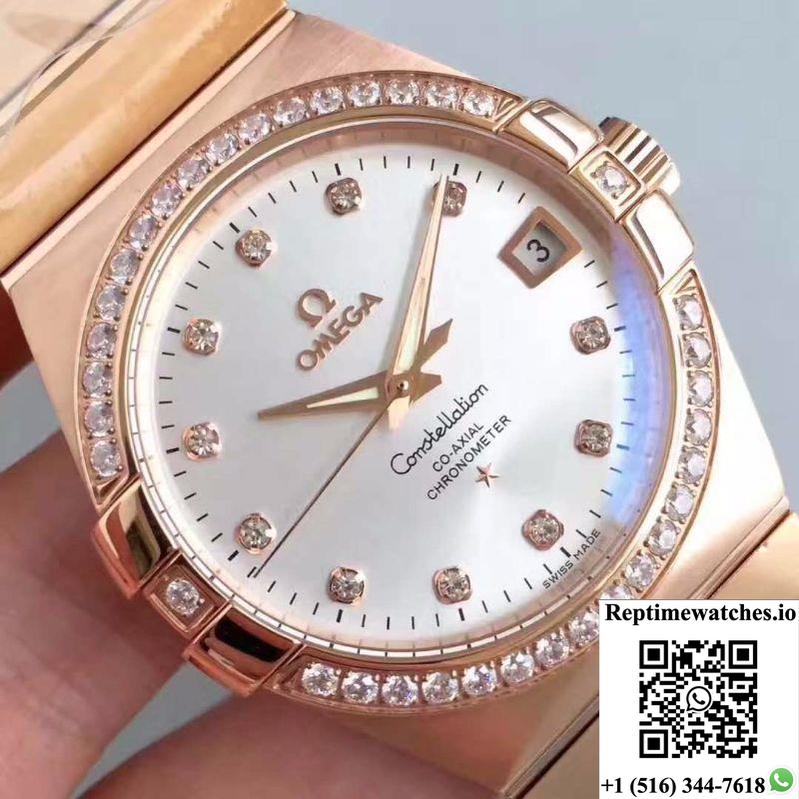 Omega Constellation 123.25.38.21.52.001 38Mm 3S Factory Rhodium Dial-Rep Time Watches