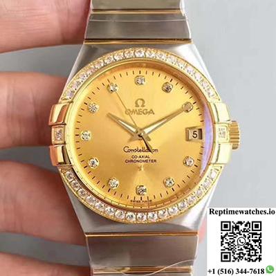 Omega Constellation 123.55.38.21.58.001 38Mm 3S Factory Gold Dial-Rep Time Watches