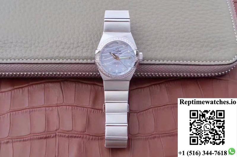 Omega Constellation Double Eagle Lady Blue Mother-Of-Pearl Dial 27Mm 3S Factory-Rep Time Watches
