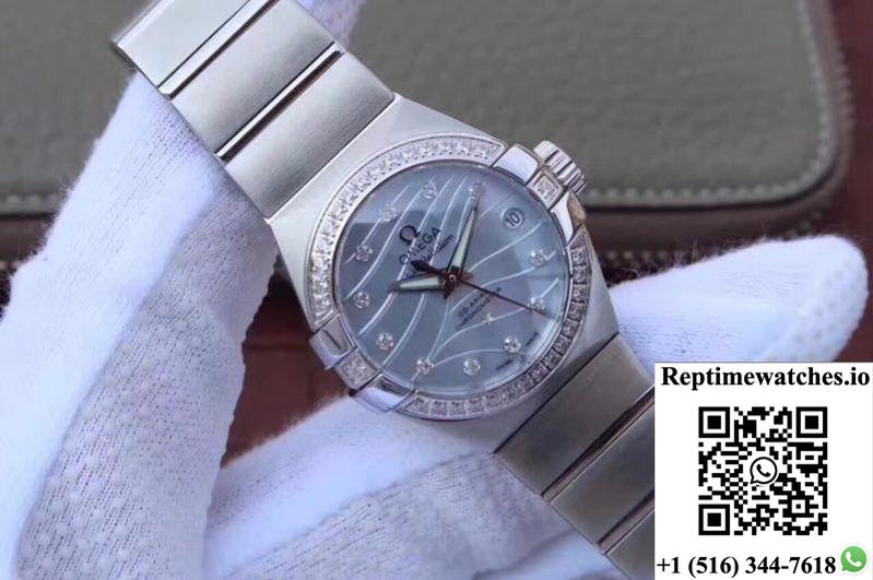 Omega Constellation Double Eagle Lady Blue Mother-Of-Pearl Dial 27Mm 3S Factory-Rep Time Watches