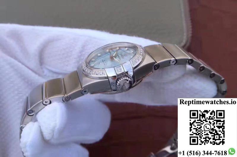 Omega Constellation Double Eagle Lady Blue Mother-Of-Pearl Dial 27Mm 3S Factory-Rep Time Watches