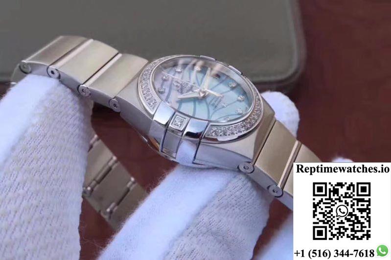 Omega Constellation Double Eagle Lady Blue Mother-Of-Pearl Dial 27Mm 3S Factory-Rep Time Watches