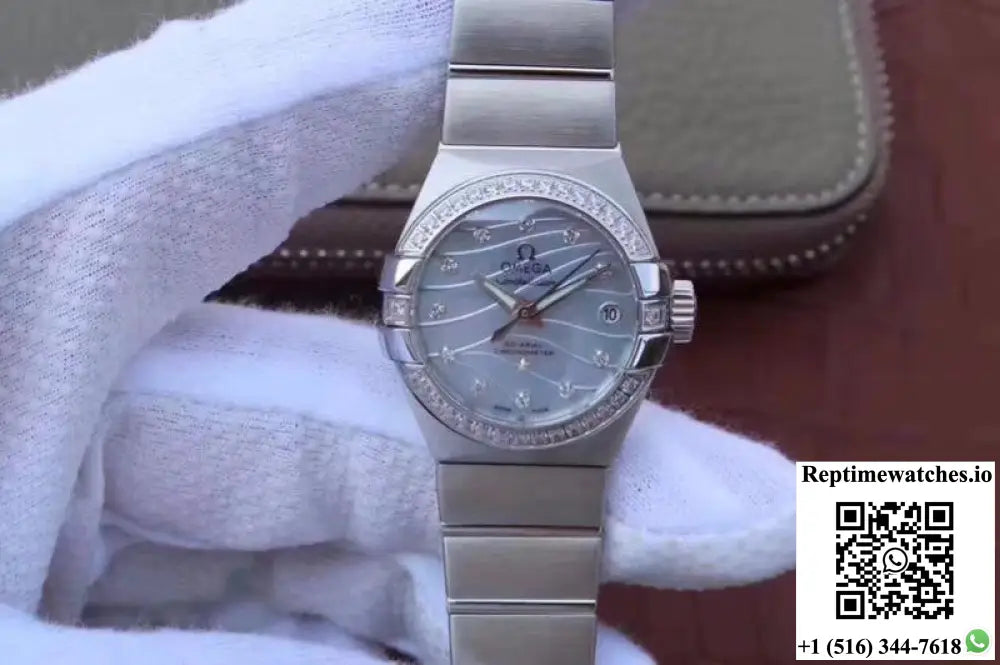 Omega Constellation Double Eagle Lady Blue Mother-Of-Pearl Dial 27MM 3S Factory - Watches