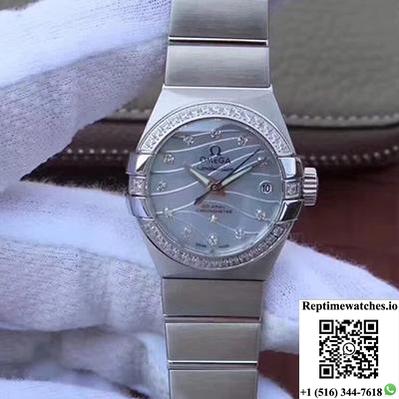 Omega Constellation Double Eagle Lady Blue Mother-Of-Pearl Dial 27Mm 3S Factory-Rep Time Watches