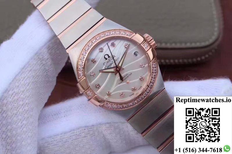 Omega Constellation Double Eagle Lady Pink Mother-Of-Pearl Dial 27Mm 3S Factory-Rep Time Watches