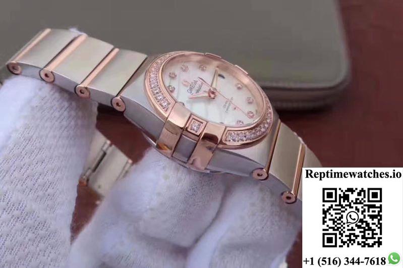 Omega Constellation Double Eagle Lady Pink Mother-Of-Pearl Dial 27Mm 3S Factory-Rep Time Watches