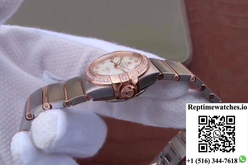 Omega Constellation Double Eagle Lady Pink Mother-Of-Pearl Dial 27Mm 3S Factory-Rep Time Watches
