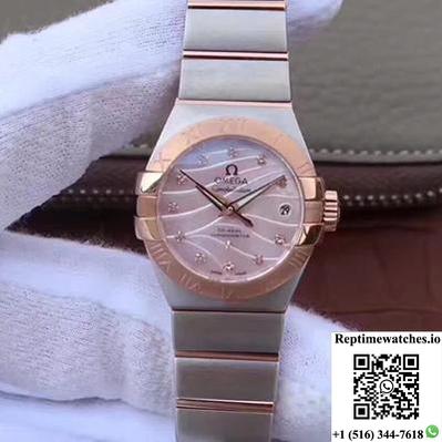 Omega Constellation Double Eagle Lady Pink Mother-Of-Pearl Dial 27Mm 3S Factory-Rep Time Watches
