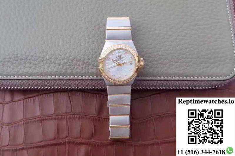 Omega Constellation Double Eagle Lady White Mother-Of-Pearl Dial 27Mm 3S Factory-Rep Time Watches