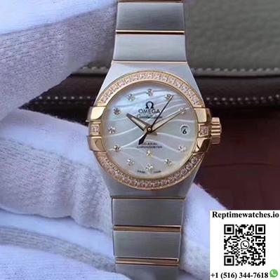 Omega Constellation Double Eagle Lady White Mother-Of-Pearl Dial 27Mm 3S Factory-Rep Time Watches