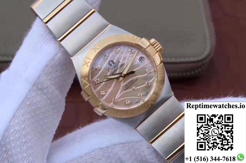 Omega Constellation Double Eagle Lady Yellow Mother-Of-Pearl Dial 27Mm 3S Factory-Rep Time Watches