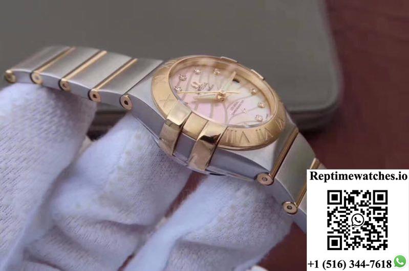 Omega Constellation Double Eagle Lady Yellow Mother-Of-Pearl Dial 27Mm 3S Factory-Rep Time Watches