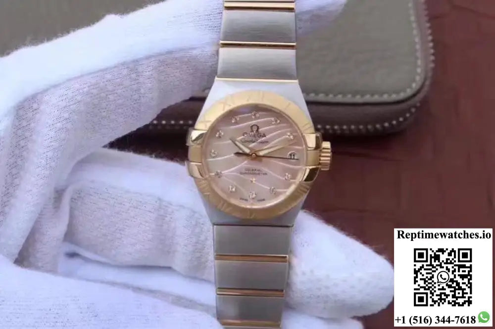 Omega Constellation Double Eagle Lady Yellow Mother-Of-Pearl Dial 27MM 3S Factory - Watches