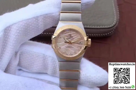 Omega Constellation Double Eagle Lady Yellow Mother-Of-Pearl Dial 27MM 3S Factory - Watches