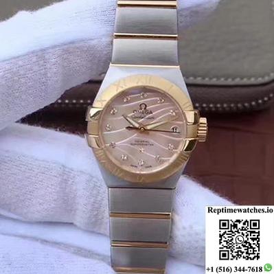 Omega Constellation Double Eagle Lady Yellow Mother-Of-Pearl Dial 27Mm 3S Factory-Rep Time Watches