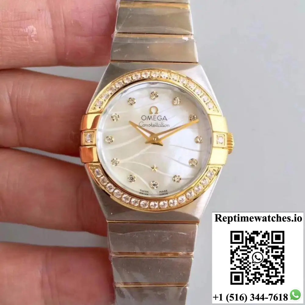 Omega Constellation Ladies 123.25.24.60.55.011 White Mother Of Pearl Dial - Watches